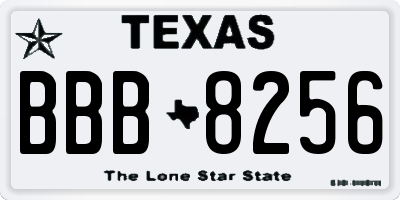 TX license plate BBB8256