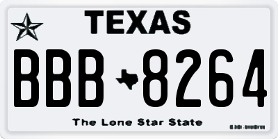 TX license plate BBB8264