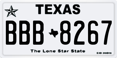 TX license plate BBB8267