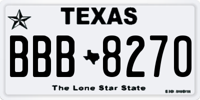 TX license plate BBB8270