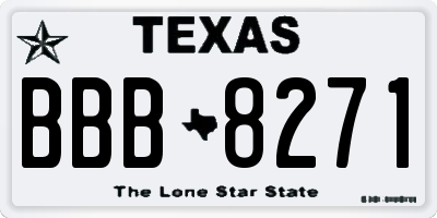 TX license plate BBB8271