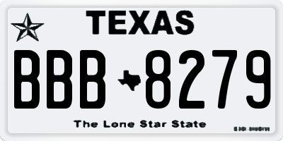 TX license plate BBB8279