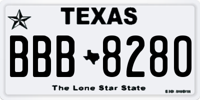 TX license plate BBB8280