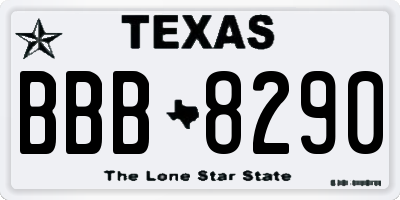 TX license plate BBB8290