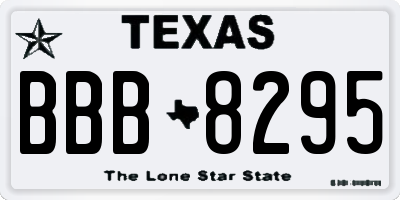 TX license plate BBB8295