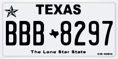 TX license plate BBB8297