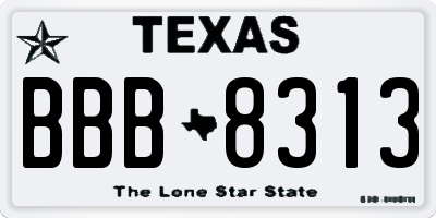 TX license plate BBB8313