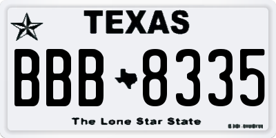 TX license plate BBB8335