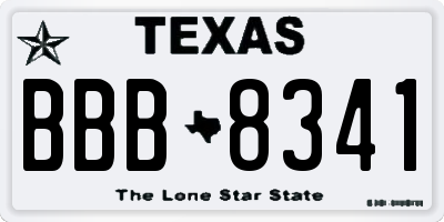 TX license plate BBB8341