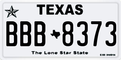 TX license plate BBB8373