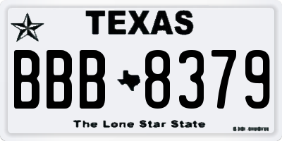 TX license plate BBB8379