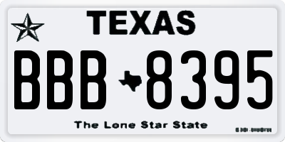 TX license plate BBB8395