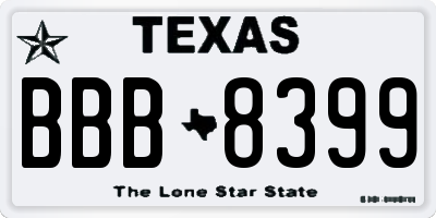 TX license plate BBB8399