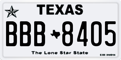 TX license plate BBB8405