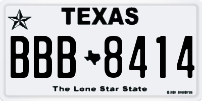 TX license plate BBB8414