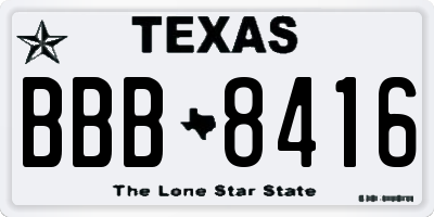 TX license plate BBB8416