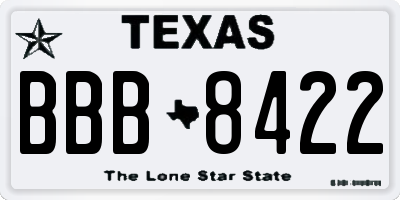 TX license plate BBB8422