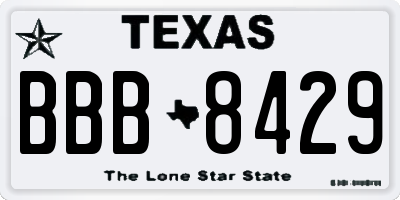TX license plate BBB8429