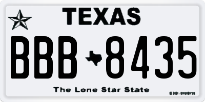 TX license plate BBB8435