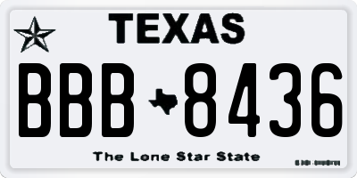 TX license plate BBB8436