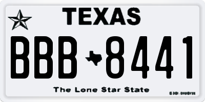 TX license plate BBB8441