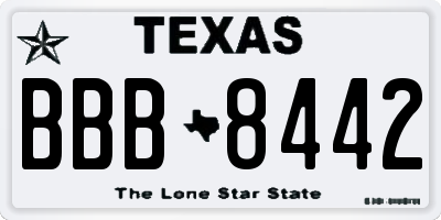 TX license plate BBB8442