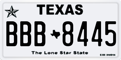 TX license plate BBB8445
