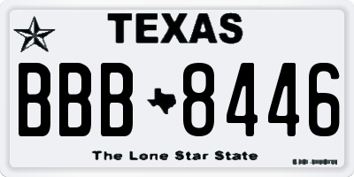 TX license plate BBB8446