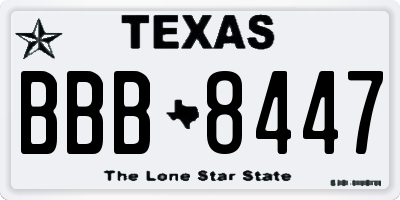 TX license plate BBB8447