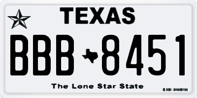 TX license plate BBB8451