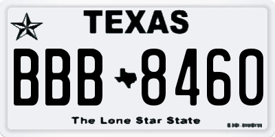 TX license plate BBB8460