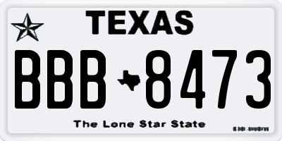 TX license plate BBB8473
