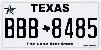 TX license plate BBB8485