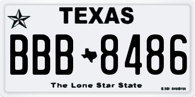 TX license plate BBB8486