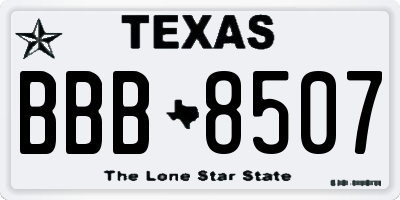 TX license plate BBB8507
