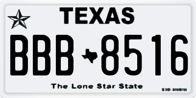 TX license plate BBB8516