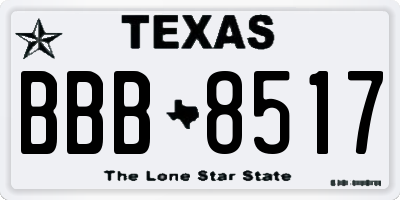TX license plate BBB8517