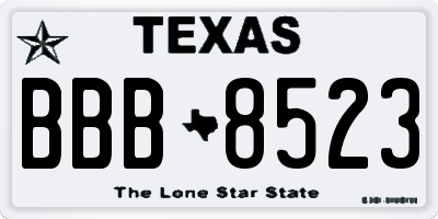 TX license plate BBB8523