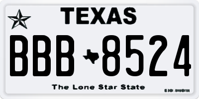 TX license plate BBB8524