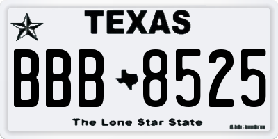 TX license plate BBB8525