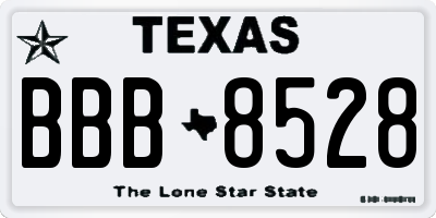 TX license plate BBB8528