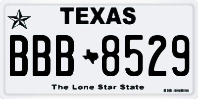 TX license plate BBB8529