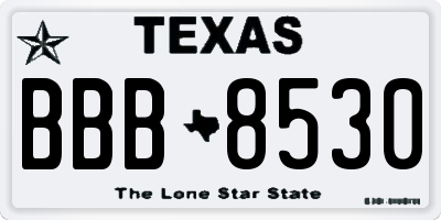TX license plate BBB8530