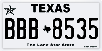 TX license plate BBB8535