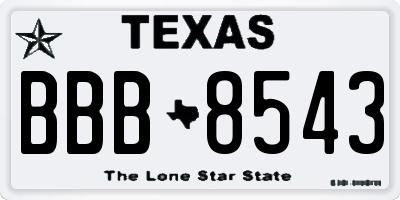 TX license plate BBB8543