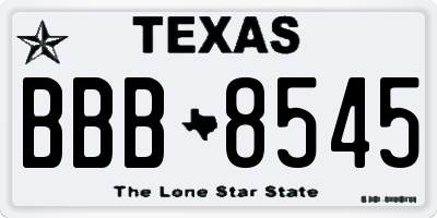 TX license plate BBB8545