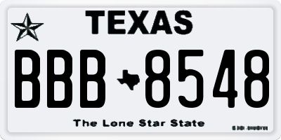 TX license plate BBB8548