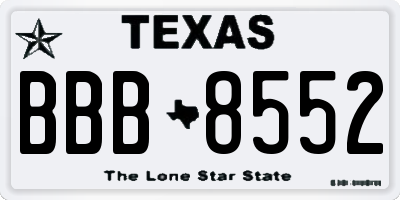 TX license plate BBB8552