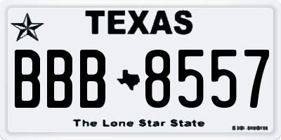 TX license plate BBB8557