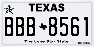 TX license plate BBB8561